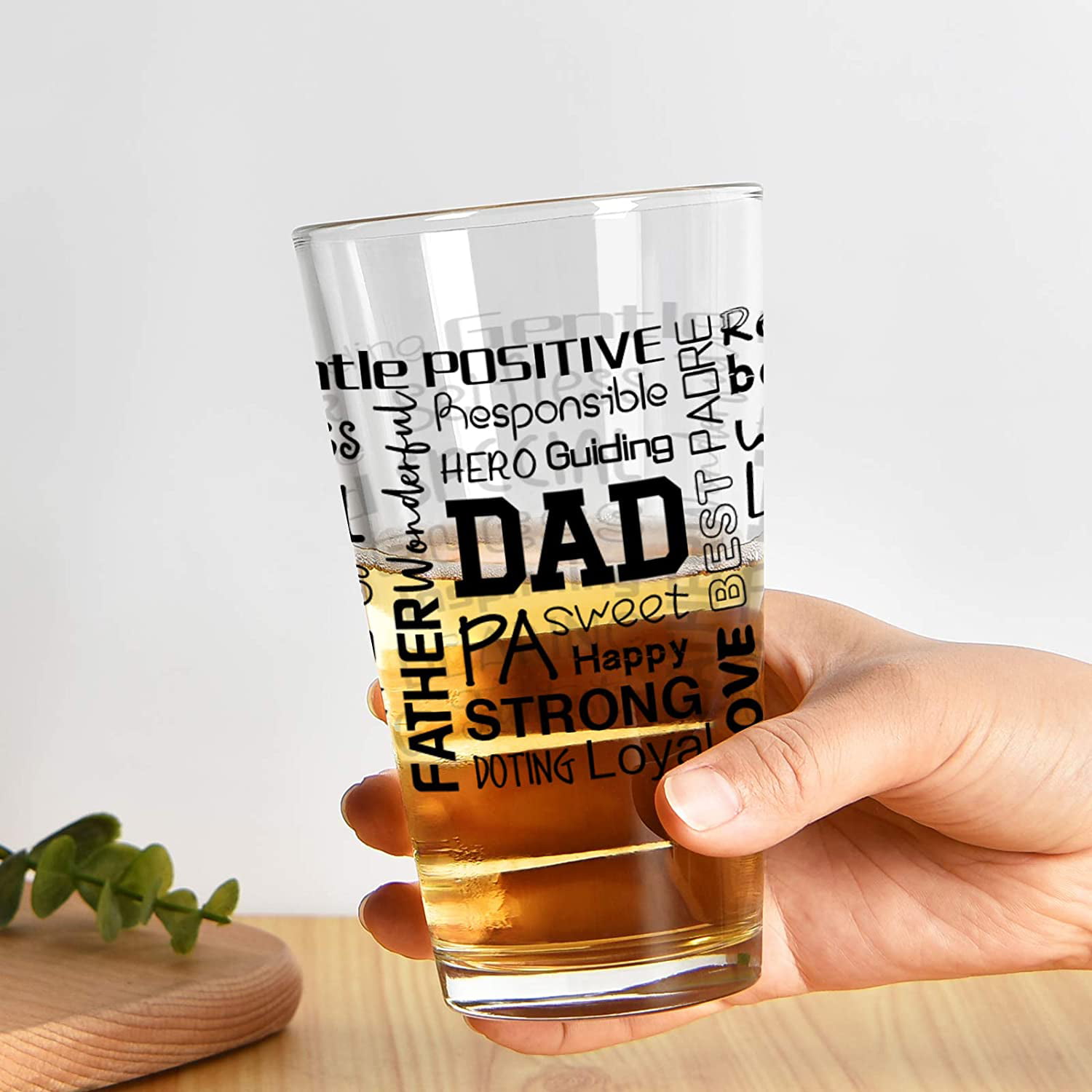 Dad Beer Mug Cup Glass Fathers Day Birthday Christmas Novelty Gift Pop Grandpa 