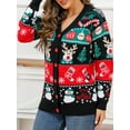 thumbnail image 6 of Elippeo Women’s Cardigans Christmas Sweaters Long Sleeve V Neck Button Down Sweaters Classic Winter Tops, 6 of 9