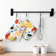 thumbnail image 2 of ZNDUO Non-Slip Cooking Oven Gloves, Cartoon Abstract Weather Graffiti Pattern Oven Mitts and Pot Holders Set, 2 of 8