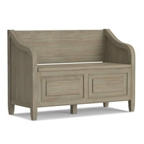 Connaught SOLID WOOD 42 inch Wide Traditional Entryway Storage Bench in Distressed Grey