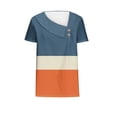 thumbnail image 4 of Camisetas de Manga Corta para las Mujeres a Cuadros Impreso Botón Casual Camiseta, Camisetas de Mujer Casual para Primavera Verano, 4 of 4