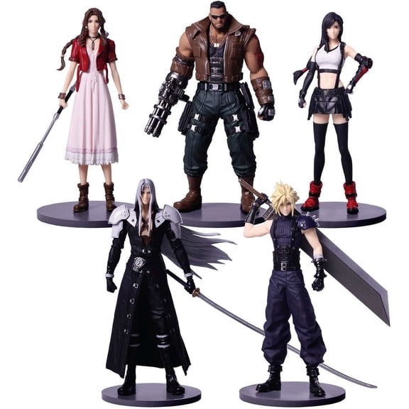Final Fantasy Trading Arts Cloud, Sephiroth, Tifa, Aerith & Barret Set of 5 PVC Figures