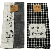 Set of 2 FARMHOUSE Happiness Is Homemade & Bless This Home Tea Towels by Kay Dee Designs