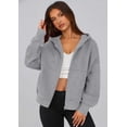 thumbnail image 3 of Sudadera con Cierre PRETTYGARDEN para Mujer Gris XL, 3 of 6