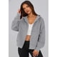 thumbnail image 3 of Sudadera con Cierre PRETTYGARDEN para Mujer Gris XL, 3 of 6