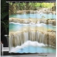 thumbnail image 4 of Ambesonne Scenery Shower Curtain, Rock Stairs in Forest, 69"Wx84"L, Blue and Green, 4 of 5