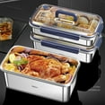 thumbnail image 2 of 316L Stainless Steel Airtight Food Storage Container with Date Tracker, 2.4L Large Capacity Leakproof Lunch Box, 4-Side Locking Lids, Widened Sealing Ring, Hidden Handle, Stackable Design for Fridge, 2 of 6