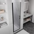 thumbnail image 4 of ANZZI Semi-Frameless Hinged Shower Glass Door Lancer Series 24 x 72 in. Matte Black, 4 of 8