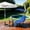 Navy, variant on Hanging Chair with Stand, Outdoor Hanging Curved Steel Chaise Lounge Chair Swing with Built-in Pillow and Removable Canopy for Patio Porch