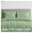 thumbnail image 3 of TiaGOC Full Comforter Set - 7 Pieces Pintuck Bed in A Bag Full - Comforters Full Size - Comforter Set with Sheets, Comforter, Flat Sheet, Fitted Sheet and Pillowcases & Shams, Sage Green, 3 of 7