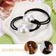 thumbnail image 5 of 4 coleteros de perlas francesas, pequeños, elásticos, decorativos, accesorios para el cabello con perlas para mujeres y niñas, 5 of 7