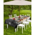 thumbnail image 4 of Fsddascl Black Christmas Tree Outdoor Tablecloth - 52x70 Inch Rectangle Dining Table Cover, Watercolor Xmas Snowflake Waterproof Outdoor Table Cloth with Umbrella Hole & Zipper for Picnic/Patio, 4 of 7