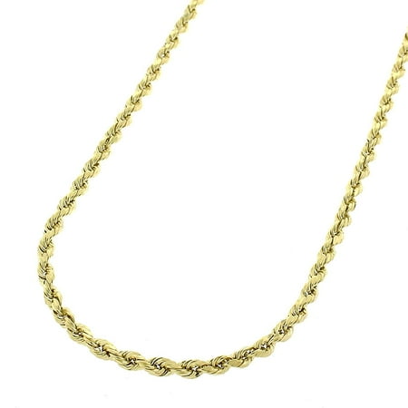 White Gold Braided Necklace - 14k Yellow Gold 2mm Solid Rope Braided Link Twisted Chain Necklace 16