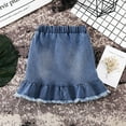 thumbnail image 3 of Toddler Kids Girls Blue Denim Mini Skirt Short Dress Jean Skirt Casual, 3 of 5