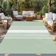 thumbnail image 2 of Sage Green White Stripe Outdoor Rug 6x9 Ft - Reversible Patio Rug Outdoor Camping Rugs, Modern Rustic Vertical Striped Washable Indoor Outdoor Area Rugs, Non-Slip Outdoor Carpet Runner for Deck/Porch, 2 of 8