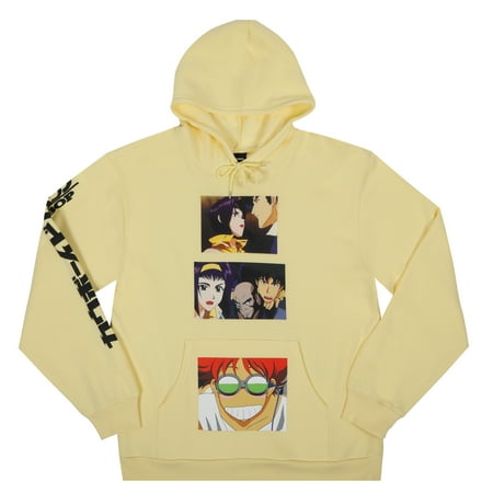 Cowboy Bebop Crew Long Sleeve Yellow Hooded Sweatshirt-Large