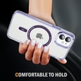 thumbnail image 6 of Magnetic for iPhone 12 Case, [Compatible with MagSafe] [Full Camera Protection] [10FT Drop Protection] Non-Yellowing Shockproof Protective Slim Phone Case for iPhone 12,Purple, 6 of 7