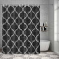 thumbnail image 6 of Bathroom Shower Curtain Moroccan Black Geometric Lattice Waterproof Shower Curtains with Hooks, Vintage Medieval Pattern Bath Curtains Bathtub Curtain Home Decor 72x72in, 6 of 9