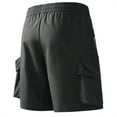 thumbnail image 3 of Men's Casual Shorts Mens Button Shorts Running Short Memory Workout Clothes Mens Polyester Running Athletic Recon Frame Casual Parish Workout Men Pack Men's Sports Loose Grey 4XL, 3 of 3
