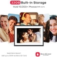 thumbnail image 5 of Digital Picture Frame, 10.1'' Frameo Digital Frame Wifi, 1280*800   Screen, 32GB Memory, Wall Mountable Digital Photo Frame, Auto-Rotate, Share Instantly, Wedding, Birthday Gifts for Women, Mom, 5 of 6