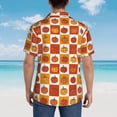 thumbnail image 4 of Fuzoiu Pumpkin Plaid Print Hawaiian Shirt for Men, Summer Beach Casual Short Sleeve Button Down Shirts, Men’s Beach Summer Shirts with Pocket,XX-Large, 4 of 7