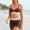 thumbnail image 5 of Quealent High Waisted Bikini Sets for Women Tummy Control Swimsuits 3 Piece Bathing Suits Neon Swimwear with Skirt 2026 Coffee for Size M, 5 of 9