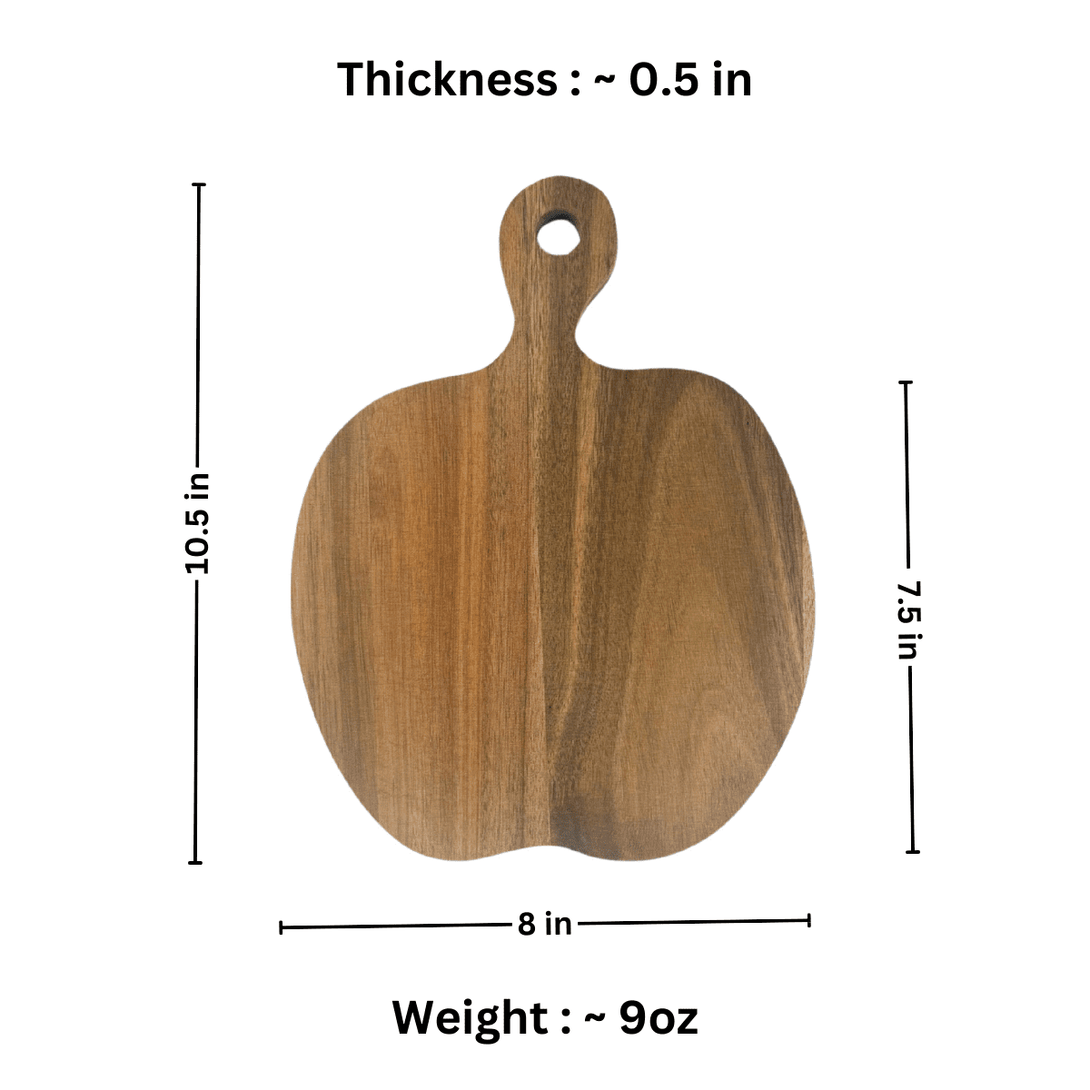 6pc Bulk 10.5" Apple Shaped Plain Acacia Serving Tray, Charcuterie, Cutting Boards for Customized Engraving, Display, Home Decoration