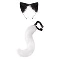 thumbnail image 2 of Conjunto de orejas y cola de gato para disfraz de mujer/niña, accesorios para cosplay. Blanco, 2 of 7