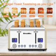 thumbnail image 2 of Toaster 4 Slice, KitchMix Bagel Stainless Toaster with LCD Timer, Extra Wide Slots, Dual Screen, Removal Crumb Tray (Cream), 2 of 8