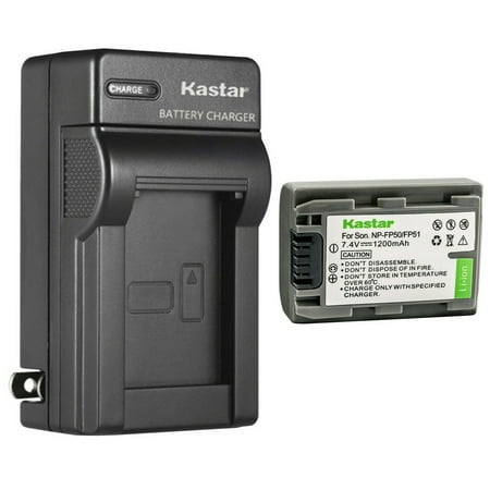 Kastar 1-Pack Battery and AC Wall Charger Replacement for Sony NP-FP30  NP-FP50 NP-FP51  NP-FP60  NP-FP70 NP-FP71  NP-FP90 NP-FP91 Battery  AC-VQH10 Charger  DCR-HC85  DCR-HC94  DCR-HC96 Camera