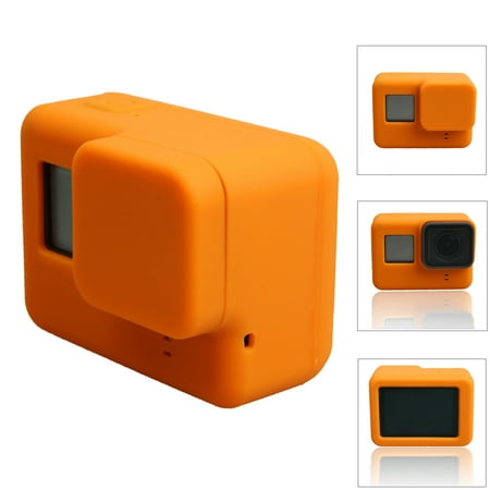 Protective Silicone Case + Lens Cap Cover- Orange