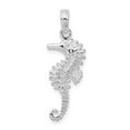 thumbnail image 3 of Finest Gold Sterling Silver Polished Textured 3D Seahorse Pendant, 3 of 3