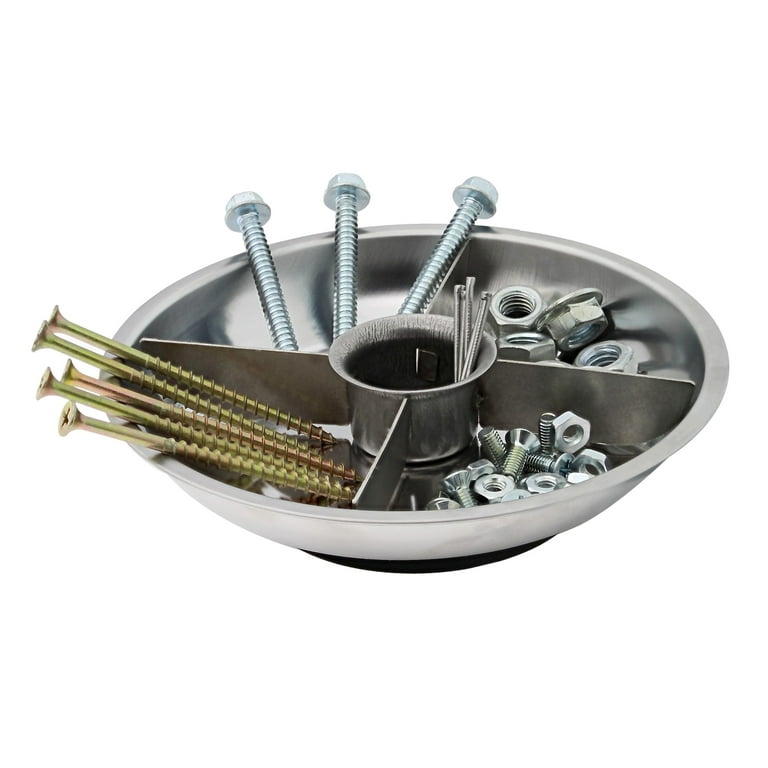 3/4/6 Inches Magnetic Tray Organizer For Screws Nuts Bolts Stainless Steel  Magnetic Parts Bowl Hardware Tool Plate Round Holder