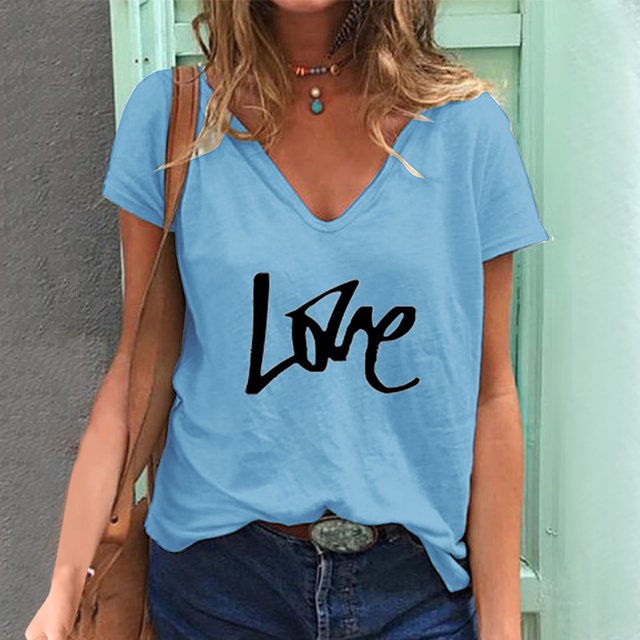 Ichuanyi liquidación femenina de moda de moda de verano en v tops impresas de manga corta ICHUANYI WER2023081603124