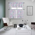 thumbnail image 4 of Blue Yellow Pink Kitchen Curtains Sets for Windows 36 Inch Length, Modern Abstract Art Watercolor Rod Pocket Window Treatments Tier Curtains and Valances Set for Bedroom/Bathroom, 4 of 8