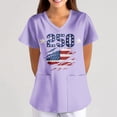 thumbnail image 3 of KDDYLITQ Womens Independence Day Freedom Tshirt July 4th Printed V Neck Tops American Birthday National Flag Print Fourth Of July Blouses 250 Years Birthday Loose Short Sleeve Scrubs Tees Purple 3XL, 3 of 7
