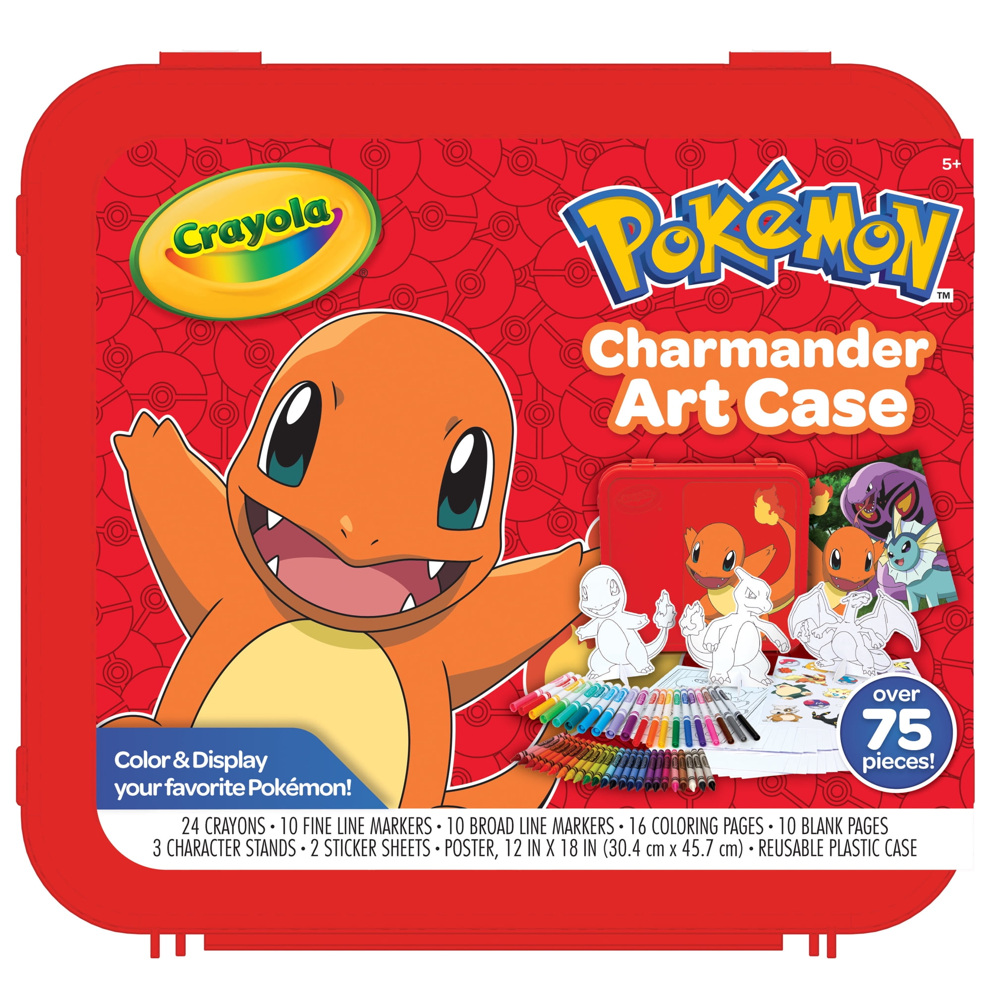 Crayola Create & Color Pokémon Coloring Art Case, Charmander, Child, 50 Pcs, Toys, Gifts