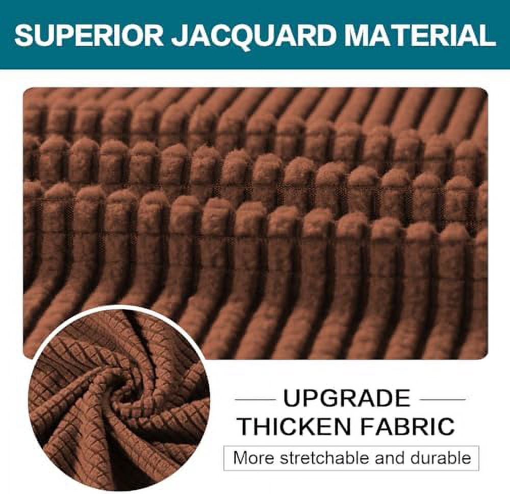 4 Piece Sofa Covers for 3 Cushion Couch Slipcover Soft Cover Dogs-Washable Furniture with Individual Covers,Feature Jacquard Fabric(3 Cushion Sofa, Caramel)