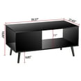 thumbnail image 5 of ZENY Wood Frame Mid Century Coffee Table with Open Storage Shelf Livingroom TV Table, Black, 5 of 10
