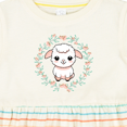 thumbnail image 4 of Inktastic Baby Girl Spring Lamb Wreath Girls Baby Dress, 4 of 5