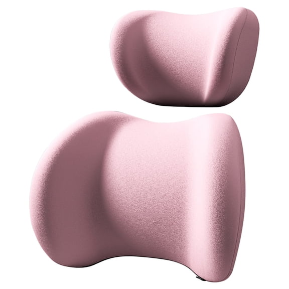 Car Head Rest and Lumbar Pillow Set Car Headrest Lumbar Support Cushion, Ergonomic Car Seat Headrest & Lumbar Cushion with Adjustable Strap for Neck Back Pain Relief