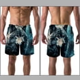 thumbnail image 3 of luoweisi Men's Beach Shorts Quick Dry Swim Trunks with Mesh Lining Wolf M, 3 of 5
