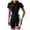 Black, variant on TOOYOU Women's Surfing Wetsuit Swimwears Rash Guards Fashionable Color Blocking Short Sleeved Zippered Shorts Tight Surfing Swimming Jumpsuit Swimsuit Black