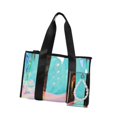 thumbnail image 4 of Bolso de playa bolso impermeable de moda portátil portátil de hombro grande PVC para festival de música de vacaciones en el gimnasio de natación Negro, 4 of 8