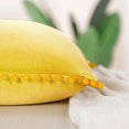thumbnail image 6 of PiccoCasa Velvet Pillow Cover with Pompoms for Sofa Bed 1PCS Golden Yellow 16x16Inch, 6 of 8