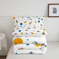 thumbnail image 5 of Manfei Kawaii Cartoon Rockets Queen Comforter Set,Celestial Planets Comforter Sets Queen,White Blue,Polkadot Reversible,3-Piece,1 Comforter and 2 Pillowcases, 5 of 7