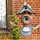 thumbnail image 3 of Colibrí pájaros Comedero de pájaros Decoración de pájaro Mascota Colgando Pared pájaro jardín Exterior Patio Rojo Gloria casas de aves, 3 of 7