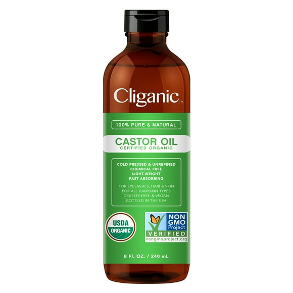 Cliganic Organic Castor Cuidado Vegano para la Piel Aceite Facial 236 ml