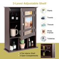 thumbnail image 6 of Giantex Bathroom Medicine Cabinet with Mirror, Wall Mounted Hanging Storage Organizer with Adjustable Shelf, Mirrored Storage Cabinet for Indoor Bathroom (Brown), 6 of 10