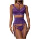thumbnail image 1 of Lencería bordada para mujer, ropa de dormir, ropa interior Sexy dividida de encaje, conjunto de 3 piezas, ropa interior, Tops + calzoncillos Fridja  nalpqowj41118, 1 of 9